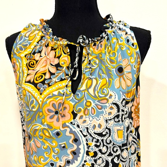 LOFT perfect Floral Paisley Sleeveless Dress size PS - Picture 2 of 3